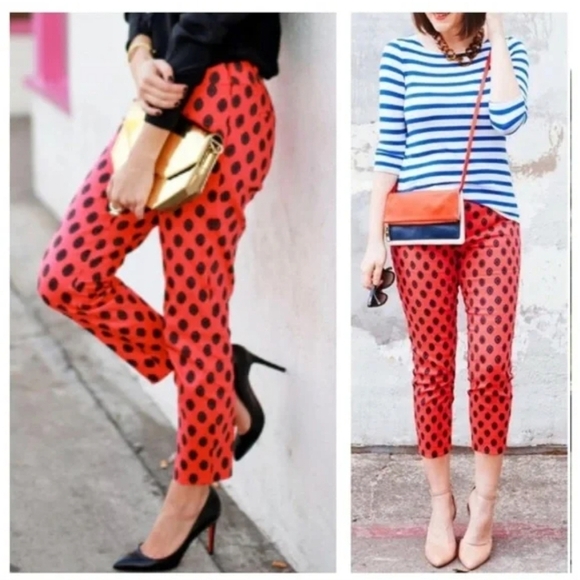 NWT J. Crew Minnie Coral Medallion Print Ankle Pants Women's plus size 16 - Picture 5 of 16